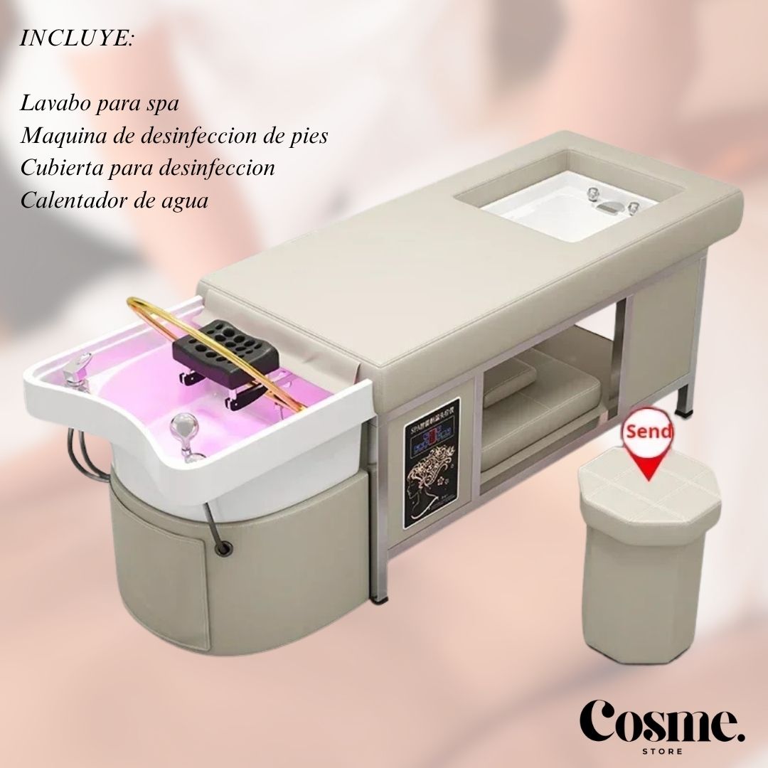 Mesa Profesional para Spa con conexión de agua.