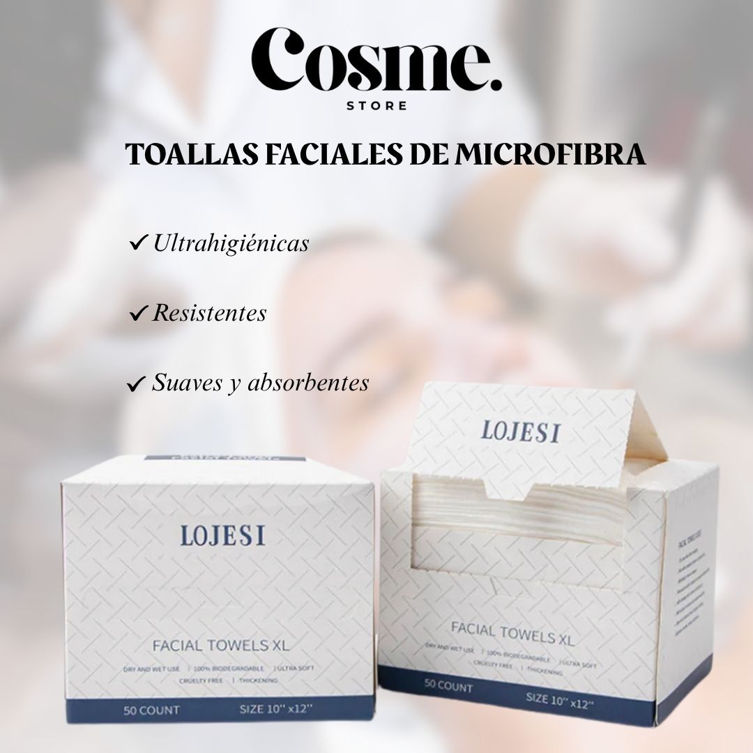 Toallas faciales desechables de microfibra.